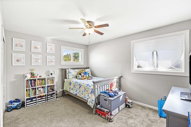 18140 Crystal Ln, Lansing, IL 60438 - carpeted bedroom featuring baseboards and a ceiling fan