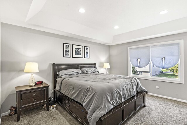 18140 Crystal Ln, Lansing, IL 60438 - carpeted bedroom with recessed lighting and a raised ceiling