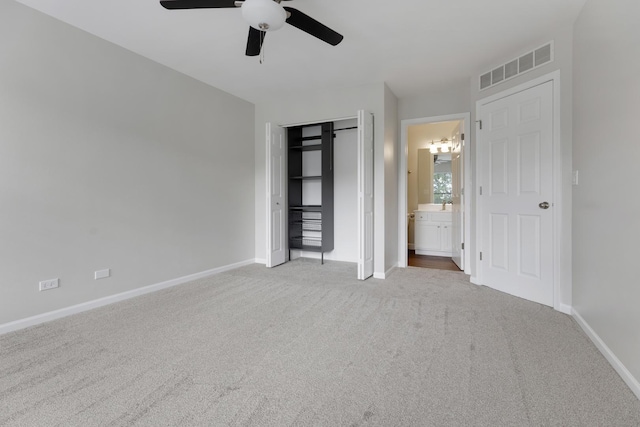 6112 Ironwood Ln, Lisle, IL 60532 - unfurnished bedroom featuring carpet floors, ensuite bathroom, and ceiling fan
