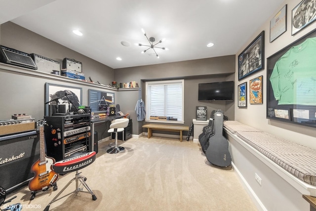 19 N Stough St, Hinsdale, IL 60521 - carpeted home office with baseboards and recessed lighting