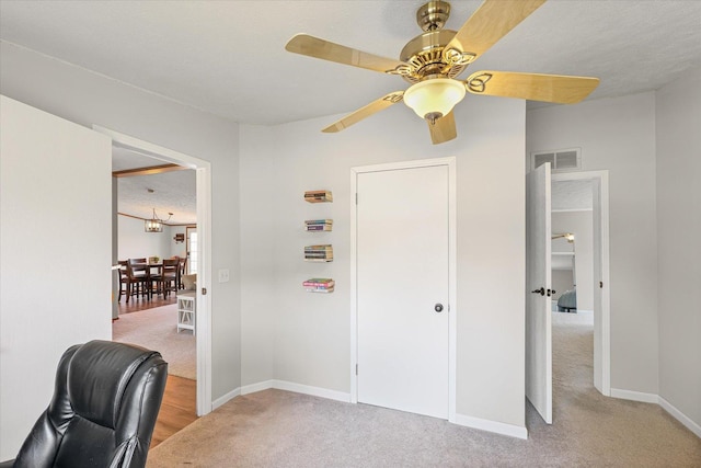 510 W Rhodes St, Thomasboro, IL 61878 - office featuring light colored carpet and a ceiling fan