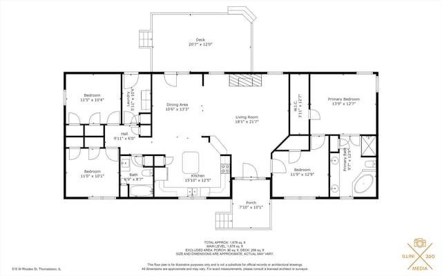 510 W Rhodes St, Thomasboro, IL 61878 - view of home floor plan