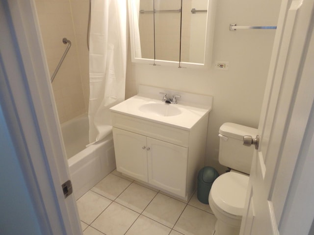 9703 Bianco Ter Unit B, Des Plaines, IL 60016 - bathroom with vanity, shower / bath combo, and tile patterned floors