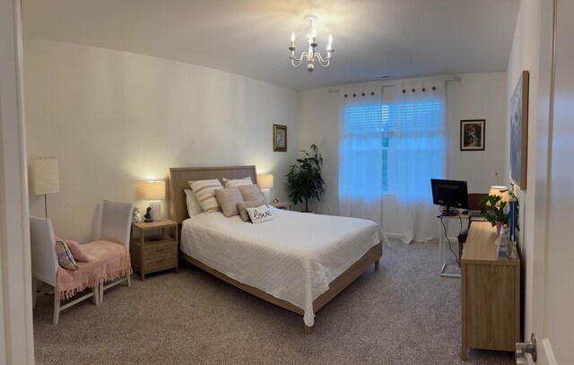 1135 Williamsburg St, Pingree Grove, IL 60140 - bedroom with carpet floors and a chandelier