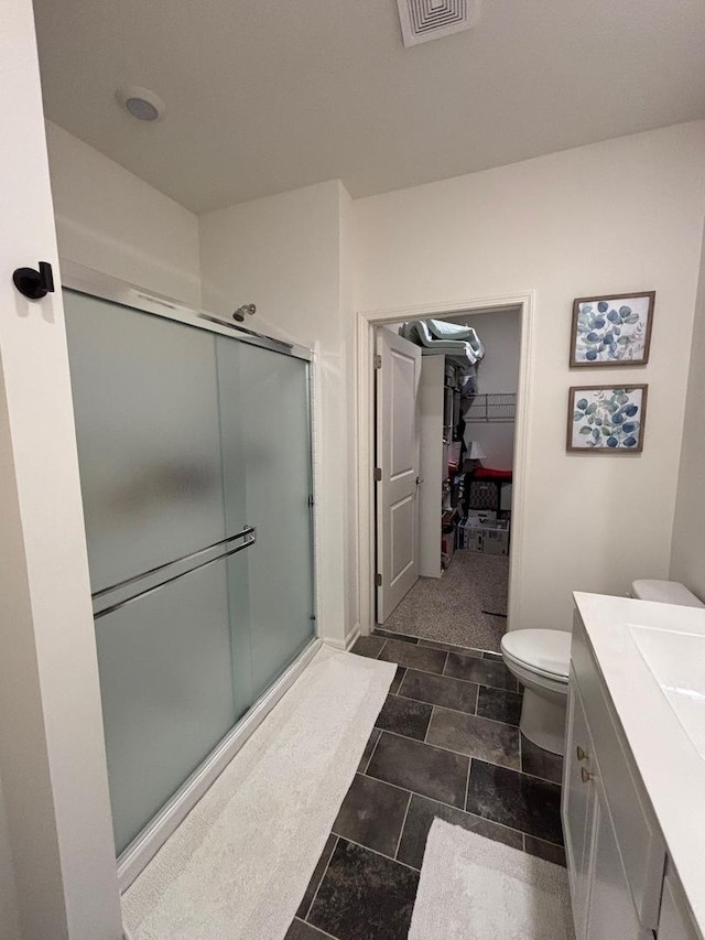 1135 Williamsburg St, Pingree Grove, IL 60140 - full bathroom with a stall shower, vanity, and a spacious closet