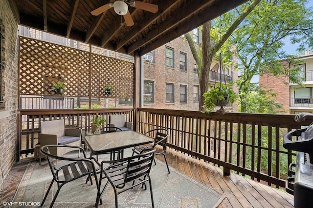 622 W Waveland Ave Unit 2W, Chicago, IL 60613 - wooden deck featuring ceiling fan