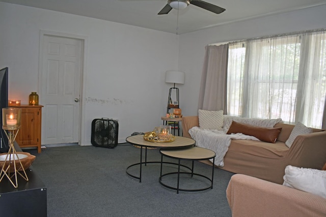 516 Clifton Dr, Round Lake Park, IL 60073 - living area with ceiling fan and carpet floors