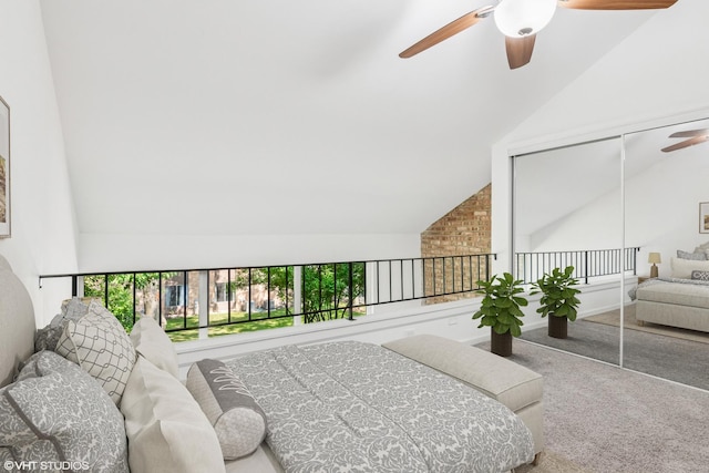 5916 Meadow Dr Unit 149-A, Lisle, IL 60532 - carpeted bedroom with vaulted ceiling and a closet