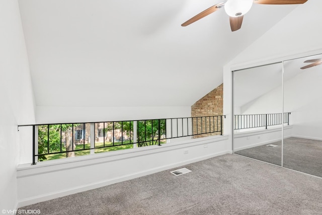 5916 Meadow Dr Unit 149-A, Lisle, IL 60532 - bonus room with a ceiling fan, plenty of natural light, vaulted ceiling, and carpet flooring