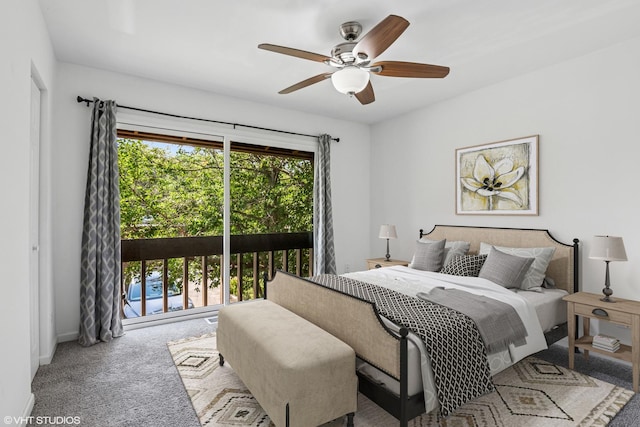 5916 Meadow Dr Unit 149-A, Lisle, IL 60532 - carpeted bedroom featuring access to outside and ceiling fan