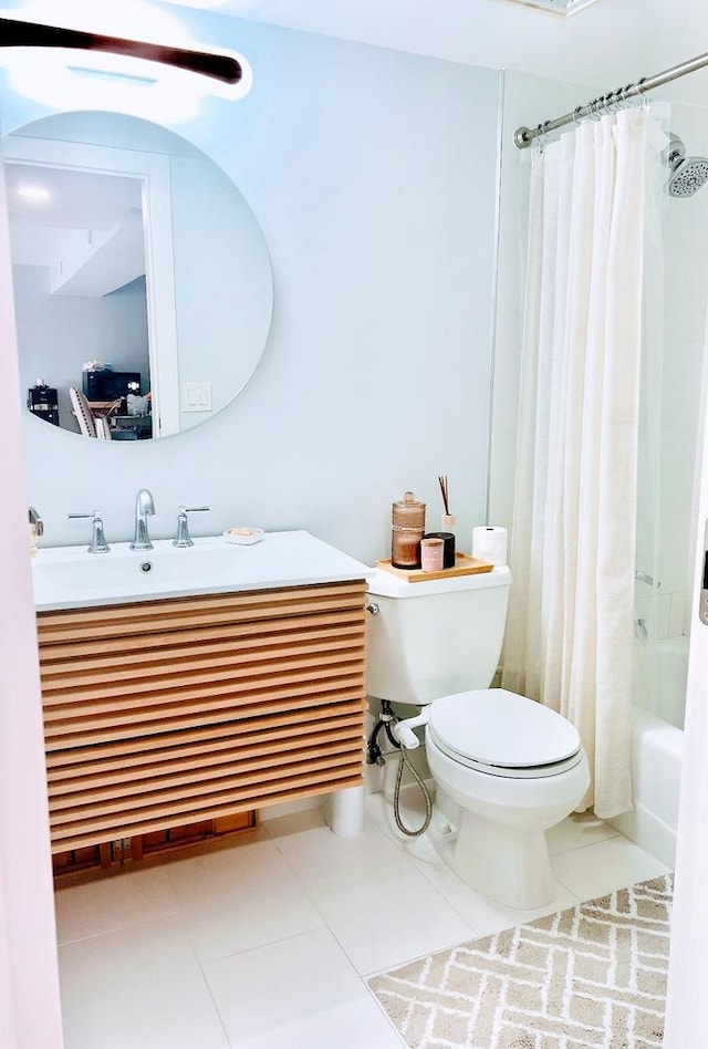 1470 Jefferson St Unit 602, Des Plaines, IL 60016 - bathroom with tile patterned floors, vanity, and shower / bathtub combination with curtain