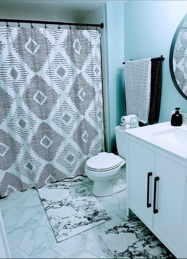 1470 Jefferson St Unit 602, Des Plaines, IL 60016 - bathroom featuring marble look tile flooring, vanity, and a shower with curtain