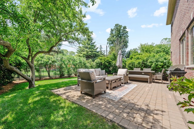 2115 Washington Ave, Wilmette, IL 60091 - view of patio / terrace with an outdoor hangout area, grilling area, and view of scattered trees