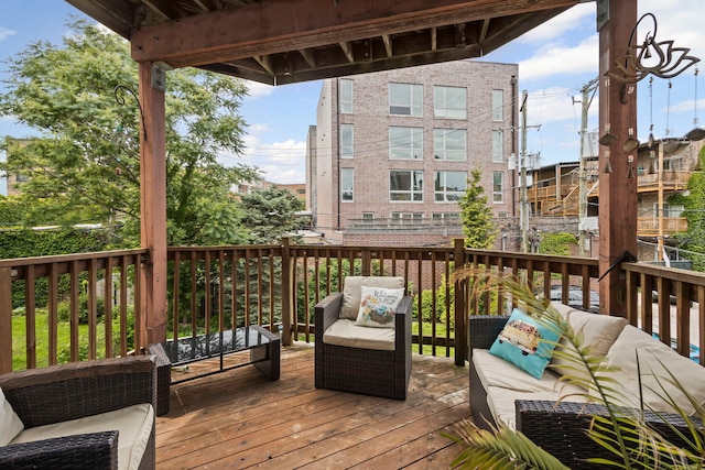 4026 N Clarendon Ave Unit 2N, Chicago, IL 60613 - wooden deck with an outdoor living space