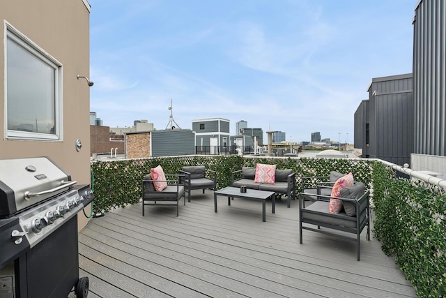 957 W Huron St Unit 2, Chicago, IL 60642 - deck with a grill and an outdoor living space