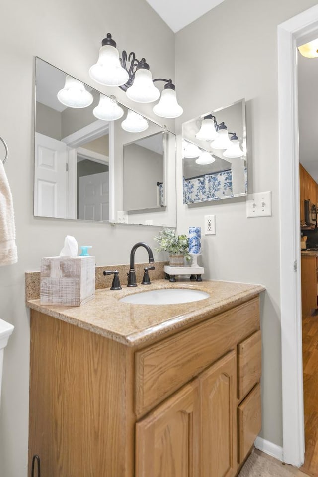 93 Faringdon Dr, Crystal Lake, IL 60014 - bathroom featuring vanity and wood finished floors