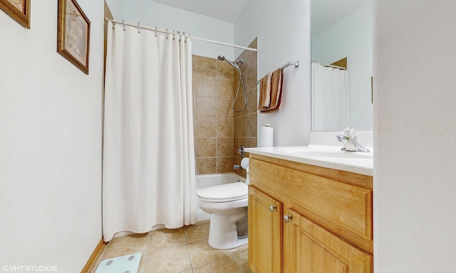 11 Carrington Ct, Hazel Crest, IL 60429 - full bathroom with tile patterned floors, vanity, and shower / bath combo with shower curtain
