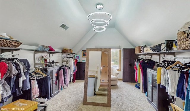 11 Carrington Ct, Hazel Crest, IL 60429 - spacious closet featuring light carpet and lofted ceiling