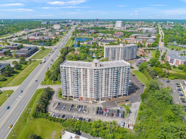 40 N Tower Rd Unit 14B, Oak Brook, IL 60523 - aerial view of property and surrounding area featuring a major roadway and a nearby body of water