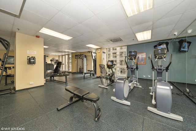 200 N Dearborn St Unit 1803, Chicago, IL 60601 - gym with a drop ceiling