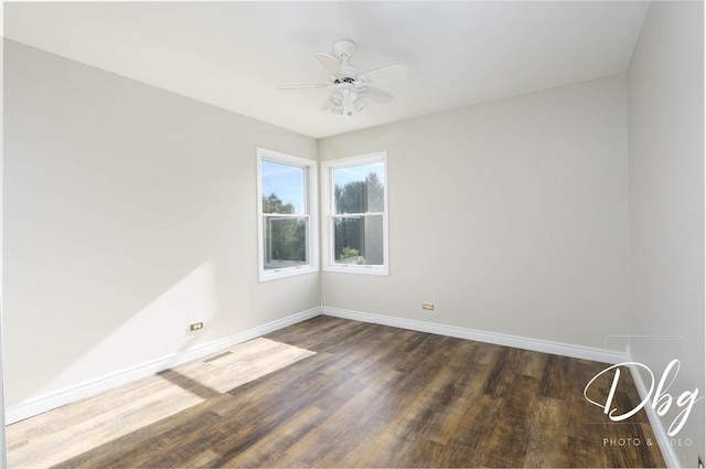 582 Aspen Way, Antioch, IL 60002 - unfurnished room featuring dark wood-type flooring and a ceiling fan
