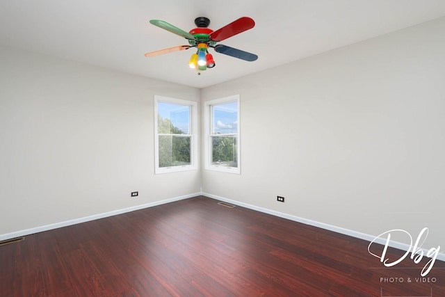 582 Aspen Way, Antioch, IL 60002 - empty room with ceiling fan and wood finished floors