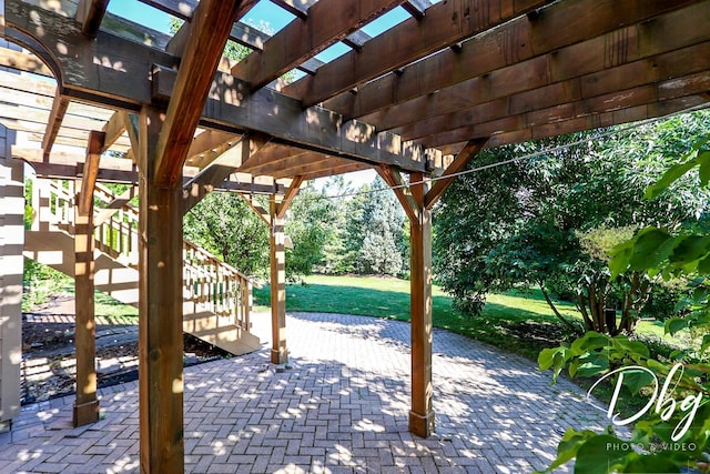 582 Aspen Way, Antioch, IL 60002 - view of patio with a pergola and stairway