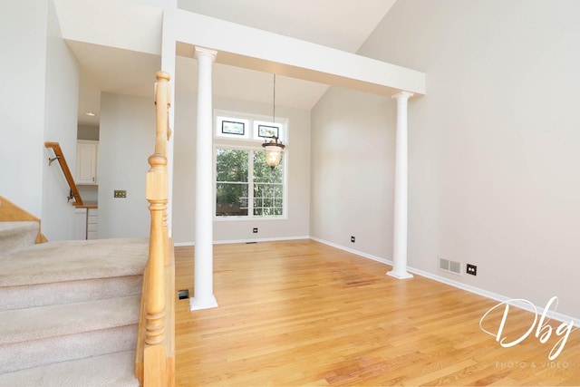 582 Aspen Way, Antioch, IL 60002 - stairway featuring wood finished floors and lofted ceiling
