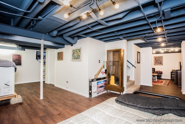 824 62nd St, Downers Grove, IL 60516 - finished below grade area featuring wood finished floors and stairway