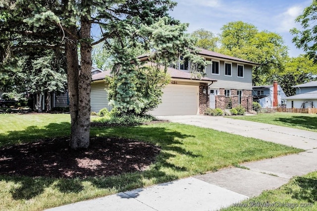 824 62nd St, Downers Grove, IL 60516 - view of front of home featuring a garage, concrete driveway, and brick siding