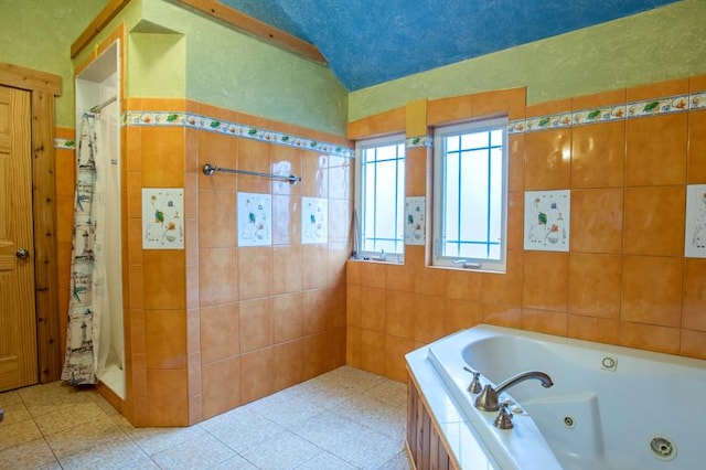 7842 S Blazer Ave, Justice, IL 60458 - bathroom with a tile shower and a jetted tub