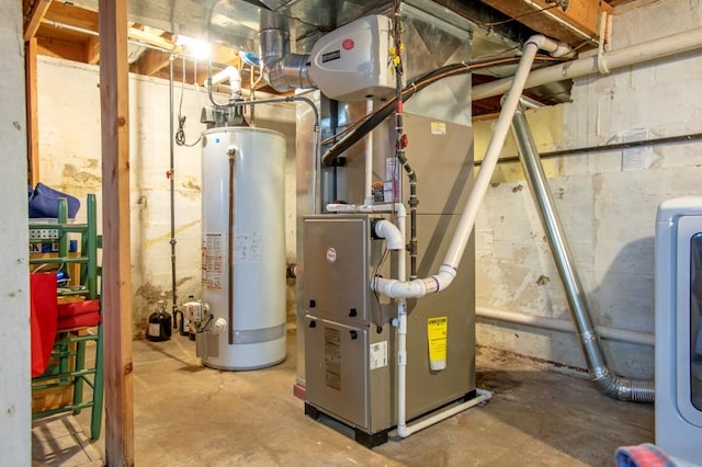 7842 S Blazer Ave, Justice, IL 60458 - utilities with water heater, heating unit, and washer / dryer