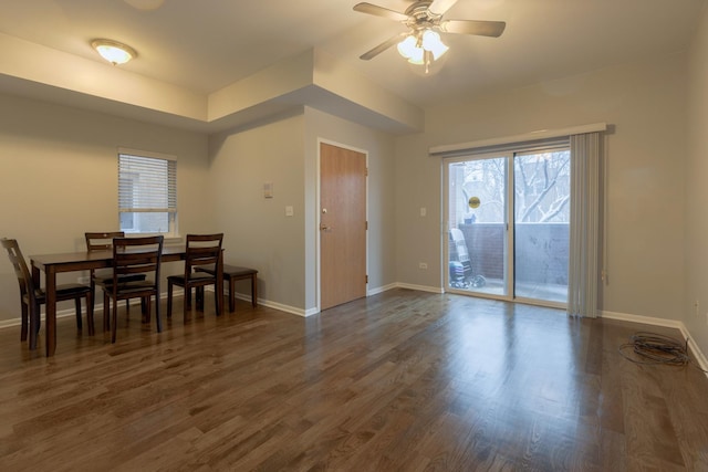 719 W 31st St Unit 2, Chicago, IL 60616 - dining area with healthy amount of natural light, ceiling fan, and dark wood-type flooring