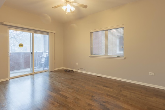719 W 31st St Unit 2, Chicago, IL 60616 - spare room featuring dark wood finished floors and ceiling fan