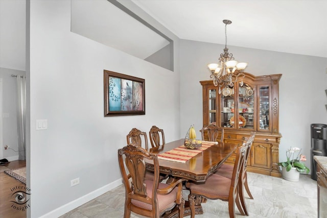 16529 Edgewood Dr, Plainfield, IL 60544 - dining room featuring lofted ceiling and a chandelier