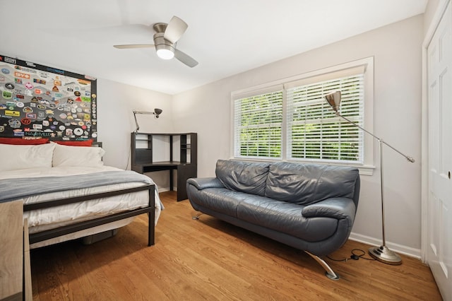 200 W Center Ave, Lake Bluff, IL 60044 - bedroom featuring light wood-type flooring, ceiling fan, and a closet