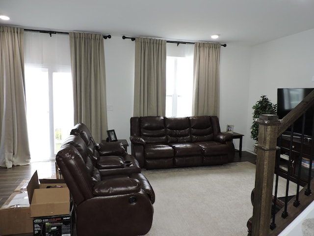 516 Wolverine Dr, Aurora, IL 60502 - living room with stairs and healthy amount of natural light