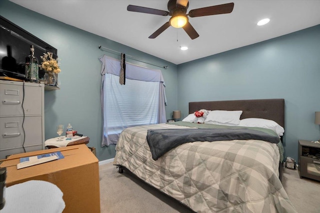 724 Colorado Ct Unit 724, Carol Stream, IL 60188 - bedroom featuring carpet floors, a ceiling fan, and recessed lighting