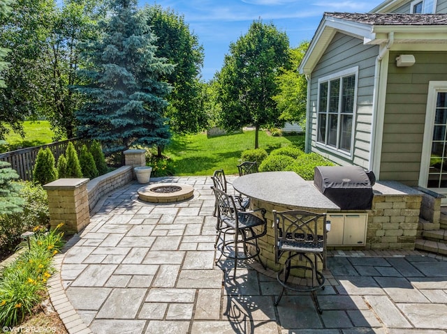 2865 Trail Crest Ln, Lindenhurst, IL 60046 - view of patio featuring a fire pit and a grill