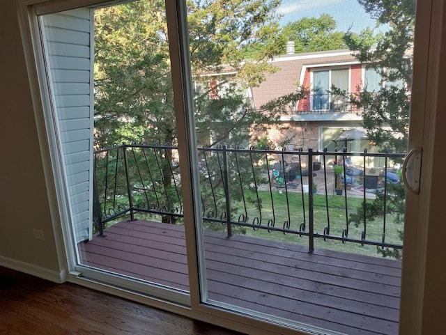 19 Cour Saint Tropez Ct Unit 19, Palos Hills, IL 60465 - doorway to outside with baseboards and wood finished floors