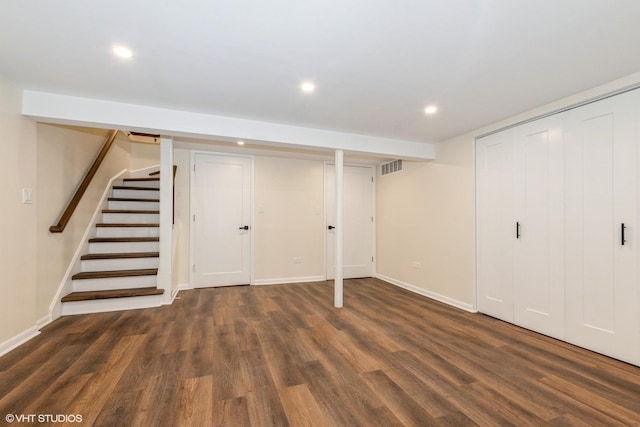 19 Cour Saint Tropez Ct Unit 19, Palos Hills, IL 60465 - finished below grade area with wood finished floors, recessed lighting, and stairs