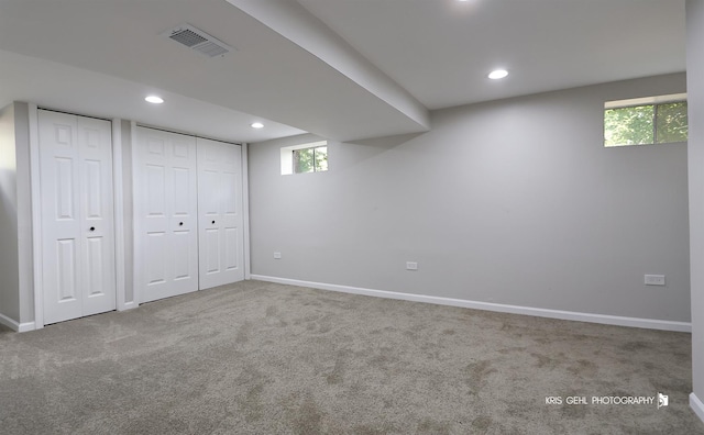5505 Oak Park Rd, Cary, IL 60013 - below grade area featuring carpet flooring and recessed lighting