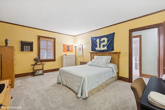 710 W Downer Pl, Aurora, IL 60506 - bedroom with ornamental molding and carpet floors