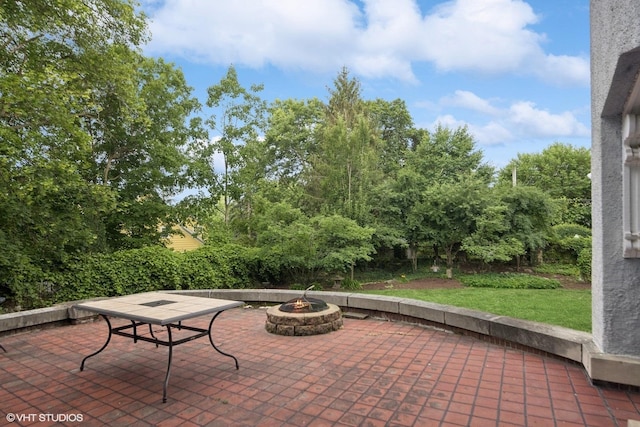 710 W Downer Pl, Aurora, IL 60506 - view of patio featuring an outdoor fire pit