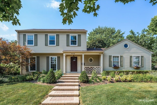 438 Hill Ave, Glen Ellyn, IL 60137 - view of front of property with covered porch and a front yard