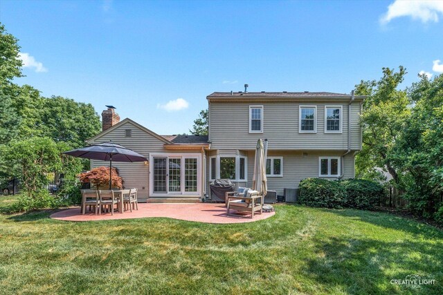 438 Hill Ave, Glen Ellyn, IL 60137 - rear view of property featuring a patio and a chimney