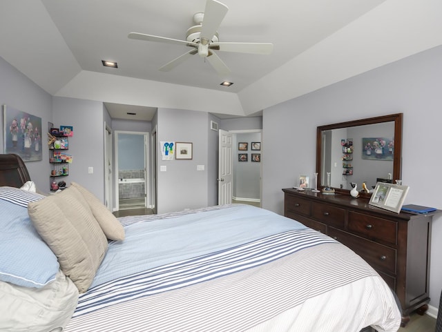 1213 Prairie Ave, Barrington, IL 60010 - bedroom with a tray ceiling and a ceiling fan