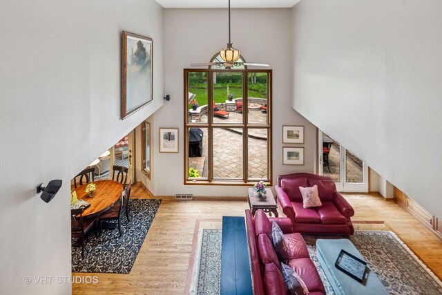 3104 Royal Fox Dr, Saint Charles, IL 60174 - living area with wood finished floors and a high ceiling