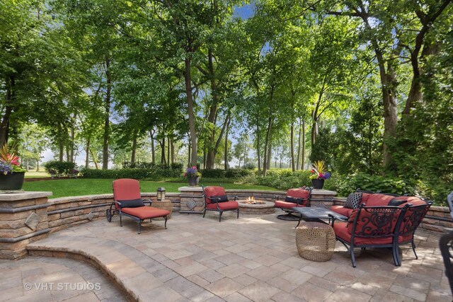 3104 Royal Fox Dr, Saint Charles, IL 60174 - view of patio featuring an outdoor fire pit
