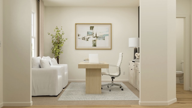 408 S Joliet St, Maple Park, IL 60151 - home office featuring baseboards and light wood-type flooring